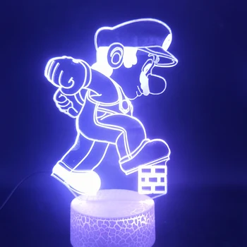 Joc de desene animate Mario Pășit pe Caramida 3D Lampă Multi-color cu Telecomanda Senzor Tactil Mai bun Cadou pentru Copil Led Noapte Lumina Lămpii