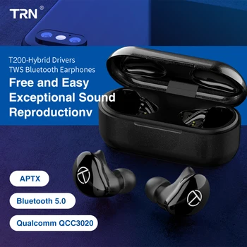 TRN T200 TWS 1BA 1DD Hibrid Driver Bluetooth V5.0 Cască Sport Căști fără Fir Earbuds QCC 3020 Chip Aptx/AAC/SBC IPX5