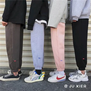 Bărbați femei pantaloni sport de iarnă pantaloni de bumbac gros-coreean casual noua pantaloni japoneze streetwear cuplu pierde picioarele pantaloni lungi