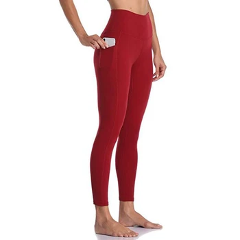 Yuerlian crăciun, 8%Spandex Talie Mare Buzunar de Fittness Legging Solide Femei Yoga Sportivă de Antrenament Pantaloni Ciorapi Jambiere Fund