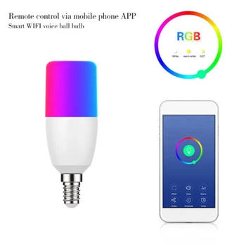 7W WiFi Inteligent Bec E14 LED RGB Lampa de Control Vocal Lucra Cu Alexa/Google Acasa Estompat Funcția Timer Inteligent Bec