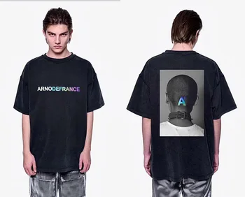 2020 Colectie Vintage Arnoderfrance tricou Barbati Femei Cupluri Hiphop Supradimensionate 3M Reflectorizante Teuri ADF Stins Negru T-Shirt pentru Bărbați