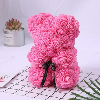De Vânzare la cald 25cm Spumă de Săpun Urs de Trandafiri Teddi Urs Floare Trandafir Artificial de Anul Nou Cadouri pentru Femei Îndrăgostiților Cadou de Crăciun