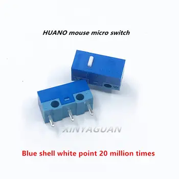 50Pcs/lot HUANO mouse-ul micro comutator cu Buton (culoare Albastra Shell / Albastru / Roz / Galben / Verde / Alb) General OMRON pătrat cu 3 pini comutator