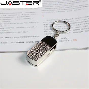 JASTER pen drive breloc metalic 64GB 32gb 16gb 8gb 4gb Metal cristal rotație unitate flash usb pendrive impermeabil stick usb Fierbinte