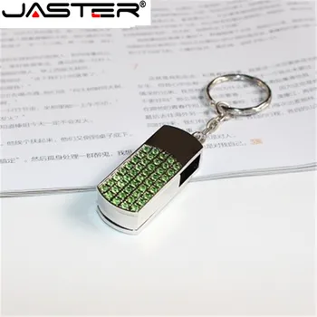 JASTER pen drive breloc metalic 64GB 32gb 16gb 8gb 4gb Metal cristal rotație unitate flash usb pendrive impermeabil stick usb Fierbinte