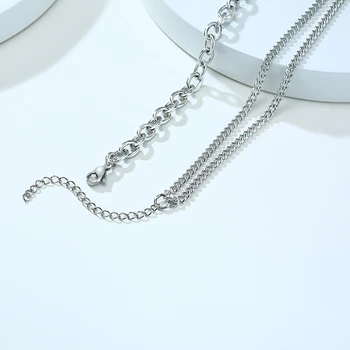 Vnox Femei Simplu O Coliere Lanț de Aur și de Argint din Oțel Inoxidabil de Culoare de Metal Link-ul de Lungime Reglabilă Cravată Guler Bijuterii