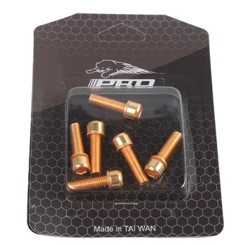 6pcs Ti Titan Placat cu Șuruburi M5*18mm Cap Conic Șuruburi Cu Șaibă Pentru Biciclete de Munte de Frână Stem Direcție Ghidon Cască