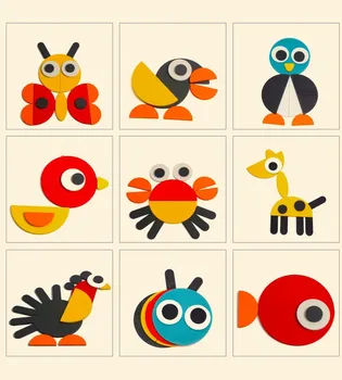 Animale din Lemn Set de Bord Colorat Copilul de Învățământ Jucării din Lemn pentru Copii de Învățare Dezvoltarea Jucării