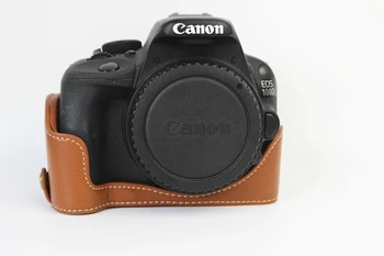 NOUA Piele PU Jumătate Caz pentru canon eos 100D Digitale SLR 100D Camera Maro/Negru/Cafea