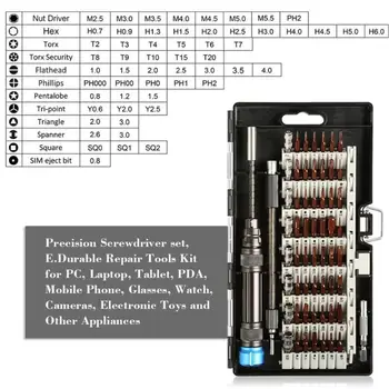 60 din 1 Surubelnita de Precizie Set Crom Vanadiu Mangnetic Șurubelniță Tool Kit Calculator, Telefon Mobil de Reparații de Întreținere