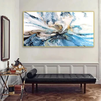 Colorat Ocean Mare Rezumat Poster Pânză de Artă Pictură în Ulei Peisaj Imagini de Perete pentru Camera de zi Modernă, Nici un Cadru