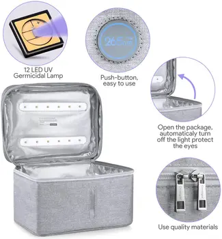 ALTHY 265nm LED UV Sterilizator Sac Dezinfectant Cutie lumina ULTRAVIOLETĂ lampă USB Reîncărcabilă de Dezinfecție pentru Telefonul Sticla de Bijuterii Mască etc.