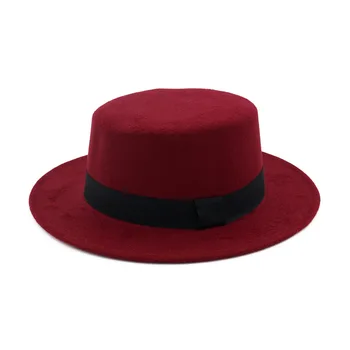 FS Iarna Toamna Lână Neagră Pălării Fedora Femei Bărbați Femei Luntraș Plat de Top de Jazz Pălărie Trilby Panama Capace de Pălării Melon Feminino Gorra