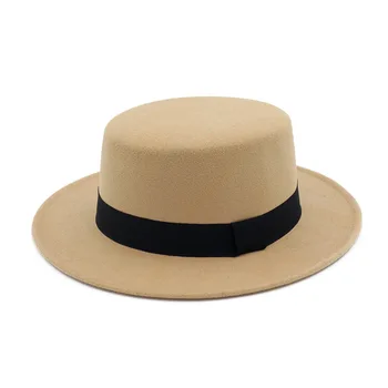 FS Iarna Toamna Lână Neagră Pălării Fedora Femei Bărbați Femei Luntraș Plat de Top de Jazz Pălărie Trilby Panama Capace de Pălării Melon Feminino Gorra