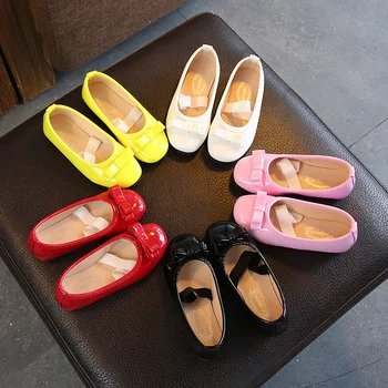 2019 Primăvară noi sosiri fete pantofi de piele de moda plat cu copii fete pantofi de prințesă dimensiune 21-36 copii fete de pantofi de dans