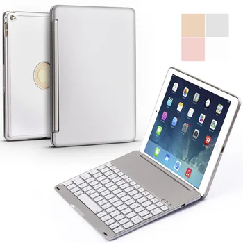 Pentru iPad mini 1/2/3/4/5 Ultra Subțire Inteligent din Aluminiu cu Bluetooth rusă/spaniolă/Tastatură ebraică Caz Acoperă Cu 7 Culori LED Backlit