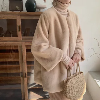 Iarna Noi Elegante femei faux blana haina streetwear Toamnă caldă Faux Blana Nurca Haina de partid Femei palton