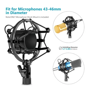 Neewer Universal Microfon Shock Mount Titularului Clip Anti Vibrații Suspensie Ridicat de Izolare pentru Microfon Condensator de Studio