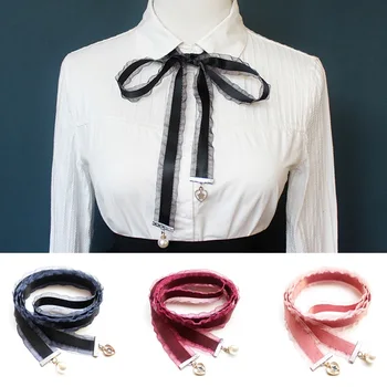 Noi Panglică Papion Brosa Perla Cravată Guler Ace Cămașă de Moda Papion Bijuterii Cadouri pentru Femei Doamnelor Accesorii de Îmbrăcăminte