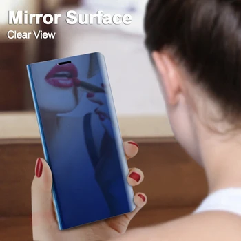 Smart Mirror Cazuri de Telefon pentru Samsung Galaxy A50 Placare Flip rezistent la Șocuri Acoperi Armura SamsungA50 GalaxyA50 2019 Mobil Husă Spate