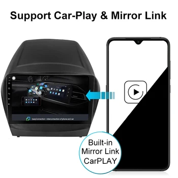 Funrover octa core Android 10.0 masina radio player multimedia Pentru Hyundai IX35 TUCSON 2009-dvd navigatie gps DSP carplay RDS