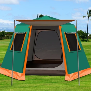 În aer liber automată cort 5-8 persoane camping 3-4 persoane impermeabil îngroșat hexagonale din aluminiu pol în aer liber camping dublu camping