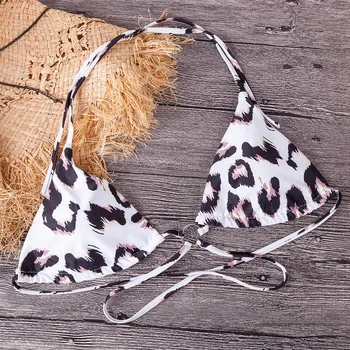 Bikini 2018 noi Comerț exterior Explozie Leopard Bikini Bandaj costum de Baie Sexy Split Cruce costume de Baie Set
