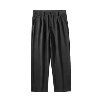 Iarna Gros de Lână Pantaloni pentru Bărbați Cald Moda Casual Culoare Solidă Pantaloni Largi de Oameni Streetwear Liber Drept Pantaloni Barbati M-3XL