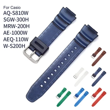 PU Curea din Cauciuc rezistent la apa Watchband Pentru Casio AQ-S800W SGW-300H SGW-400H SGW-500H AE-1200 F-108WH W-800H