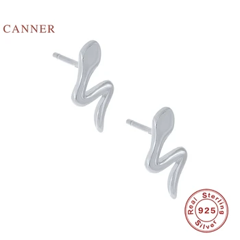 CANNER Mini Șarpe Buna Stud Cercei Argint 925 Cercei Pentru Femei Bijuterii de Argint Cercel Pendientes Aretes De Mujer