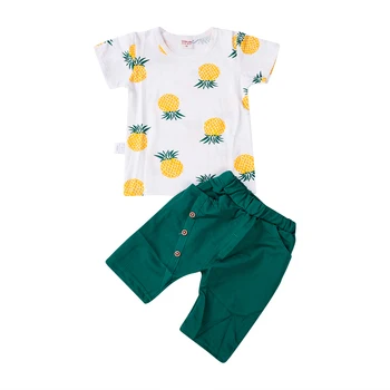 Băiețelul Ananas Maneca Scurta tricou+pantaloni Scurti Haine Copii Haine de Vară 2019 Haine pentru Copii