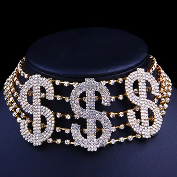 Stonefans Mare de Bani Dolar Stras Colier Declarație Cravată pentru Femei de Moda de Cristal pandantiv Colier cu Lanț de Partid Bijuterii