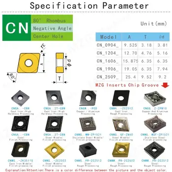 MZG Reducere de Pret CNMG120404-TS ZN60 Cutter Cermet Medii Și Fine Piese de Oțel Au Finisaj Bun CNC Insertii Carbură