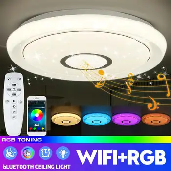 200W WiFi Moderne RGB LED Lumina Plafon APLICAȚIE de Control Inteligent bluetooth Muzica Lampă de Tavan pentru Casa Dormitor Camera de zi