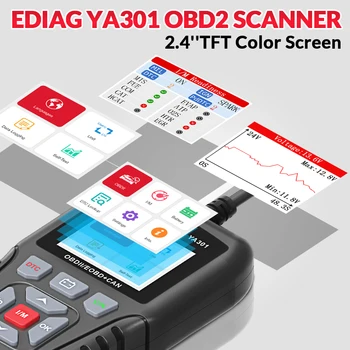 Noul Cititor de Cod de EDIAG YA301 OBD II Plin Funcție OBD2 Scanner Multi-limbi Instrument de Diagnosticare Auto USB Actualizare PK KW850 CR3001