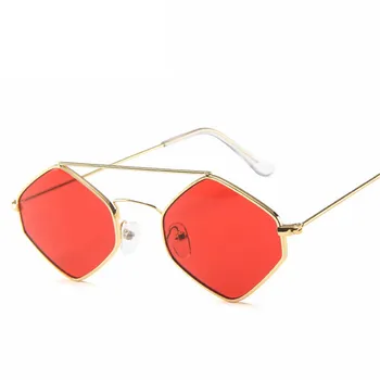 Metal Romb ochelari de Soare pentru Femei Transparent Poligon Doamnelor ochelari de Soare Vintage Ochelari Ochelari de Soare pentru Femei Ochelari de Festival
