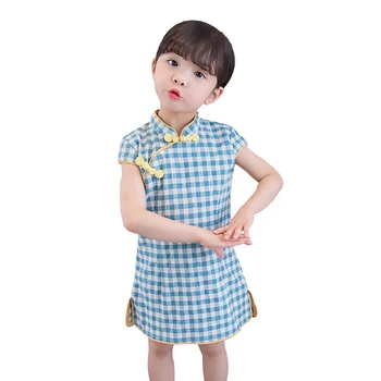 Bumbac Carouri Toddler Copii Fete De Vară Rochie De Printesa Pentru Copii Copilul Petrecere De Mireasa Fără Mâneci Cheongsam Chineză 111
