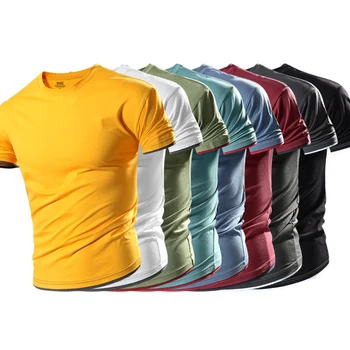 Moda Bumbac Tricou de Culoare Solidă Bază Tricou Barbati Femei Casual de Vara O-gât Harajuku Maneci Scurte Tee Topuri Sport de sex Masculin Tricou