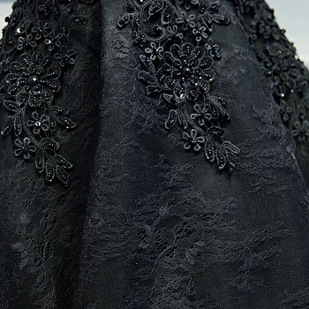 Halat de serată 2020 Negru Elegant Pearl Dantela Neagra Rochii de Seara Scurte V-Neck Aplici ștrasuri din Mărgele Petrecere de Absolvire Rochie de Bal