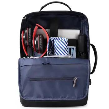 William Polo rucsac pentru barbati de mare capacitate extinsa geanta de voiaj anti-furt impermeabil USB de încărcare de 17 inch Calculator Rucsac