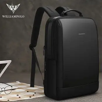 William Polo rucsac pentru barbati de mare capacitate extinsa geanta de voiaj anti-furt impermeabil USB de încărcare de 17 inch Calculator Rucsac