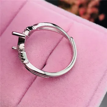 Marchiza forma de foraj inele baza S925 argint inel de bază coadă penis setare de piatră încrustat moda bijuterii DIY femei frumoase