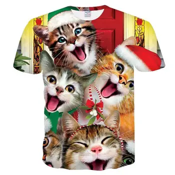 Moș Crăciun Vara T-shirt Confortabil Respirabil T-shirt pentru Bărbați și Femei T-shirt de Dimensiuni Mici Drăguț T-shirt