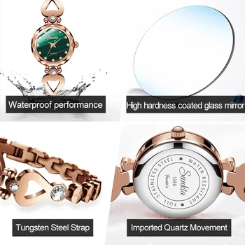 SUNKTA 2021New Ceas Femei Cuarț Diamond Top Brand de Lux Tungsten din Oțel Ceasuri de mana rezistent la apa Doamnelor Ceas Cadou Montre Femme