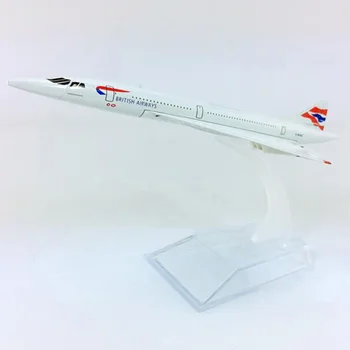 16CM 1:400 Concorde Britanic de Avion Supersonic de Viteză Avion Model W Bază de Aliaj de Aeronave Avion Colectie de Afișare Model de Jucărie