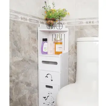 Cabinet baie Podea Raft de Depozitare Rack Toaletă Acasă Mobilier Cabinet PVC-Plastic Bord Diverse Rafturi de Depozitare