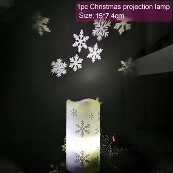 Crăciun LED Lampa de Proiecție Lumânare Proiector Lumina de Noapte Ornamente Decor❀ Crăciun Fericit Lumina de Noapte Decor