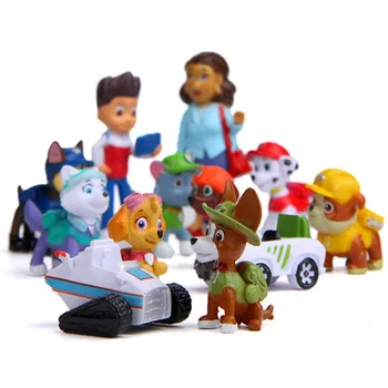 12pcs Paw patrol Set de Jucărie Toy 4-10cm Figura Anime Cifrele de Acțiune Catelus Jucărie Mașină Canin Jucarii Pentru Copii Jucarie