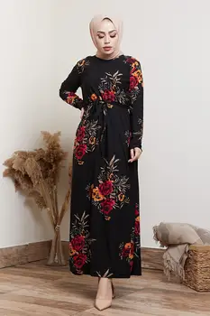 Femei Negru Rochie Model 2020 Stil De Moda De Zi Cu Zi Relaxa Rochie Lunga Islamic Îmbrăcăminte Hijab Pentru Femei